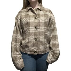 Style Rack Tan Plaid Outerwear Size Small
